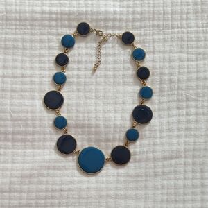 Charming Charlie Blue and Gold Circle Necklace